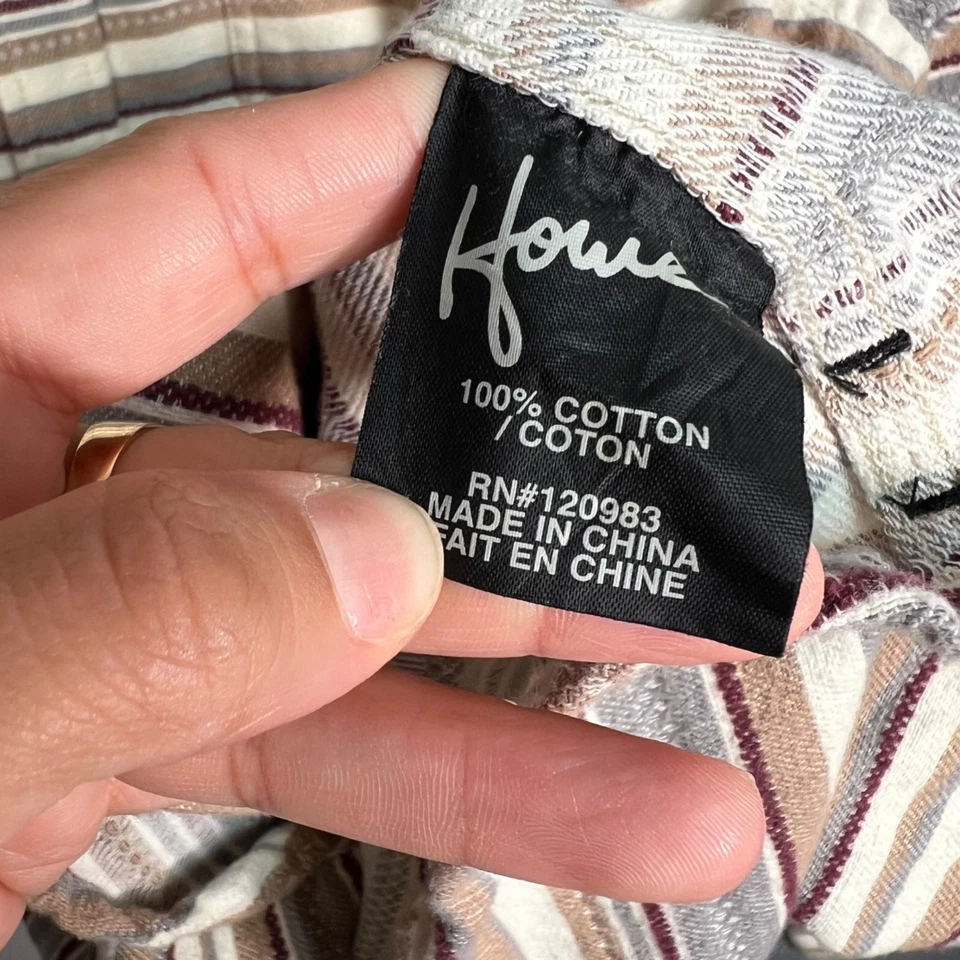 Howe Creative Workforce Striped Long Sleeve Shirt Mens Size Large - Image 4 of 4