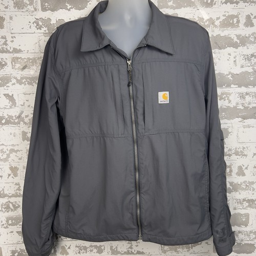 Carhartt Men’s Large Full Swing Briscoe Charcoal Grey Rain Defender Jacket - Picture 1 of 18