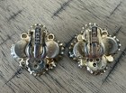 Vintage WEISS Signed Aurora Borealis Clip On Gold Tone Earrings — photo 6