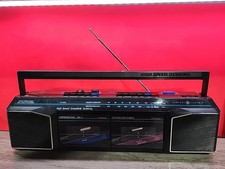 Vintage GE AM/FM Boom Box Dual Cassette  High Speed Dubbing  Model 3-5632A