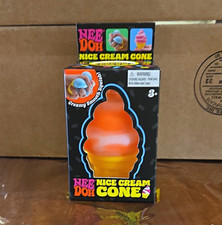 Nee Doh Nice Cream Cone Tactile Squeeze Squish Toy Orange/Yellow/White 3 
