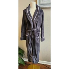 Victoria's Secret Women Soft Cozy Plush Oversized Belted Bathrobe Size S Gray