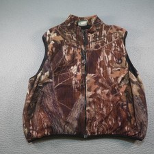 Vintage Cabelas Windstopper Vest Mens XL Brown Camo Fleece Hunting Made USA
