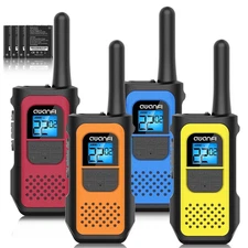 Rechargeable 22-Channel Walkie Talkies for Kids & Adults, Two-Way Radio (4 Pack)