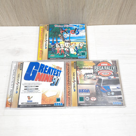 Japanese Sega Saturn Console Bundle with 2 Controllers & 6 Games Tested Working