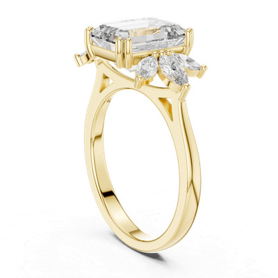 Anniversary 3.58 Ct Emerald 7pc Filigree Ring Lab grown Diamond Gold Over M546