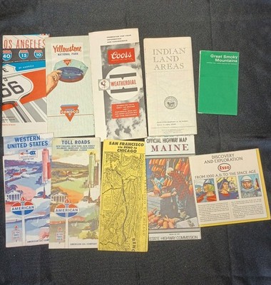 Vintage 1960s Road Maps + Esso Discovery & Exploration Map