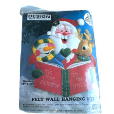 Santa Rudolph Snowman Felt Wall Hanging Kit Design Works Kit 5110 NEW Sealed