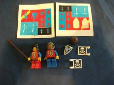 2 LEGO Classic Castle Knight Minifigures + Vintage Sticker Sheets + Acc