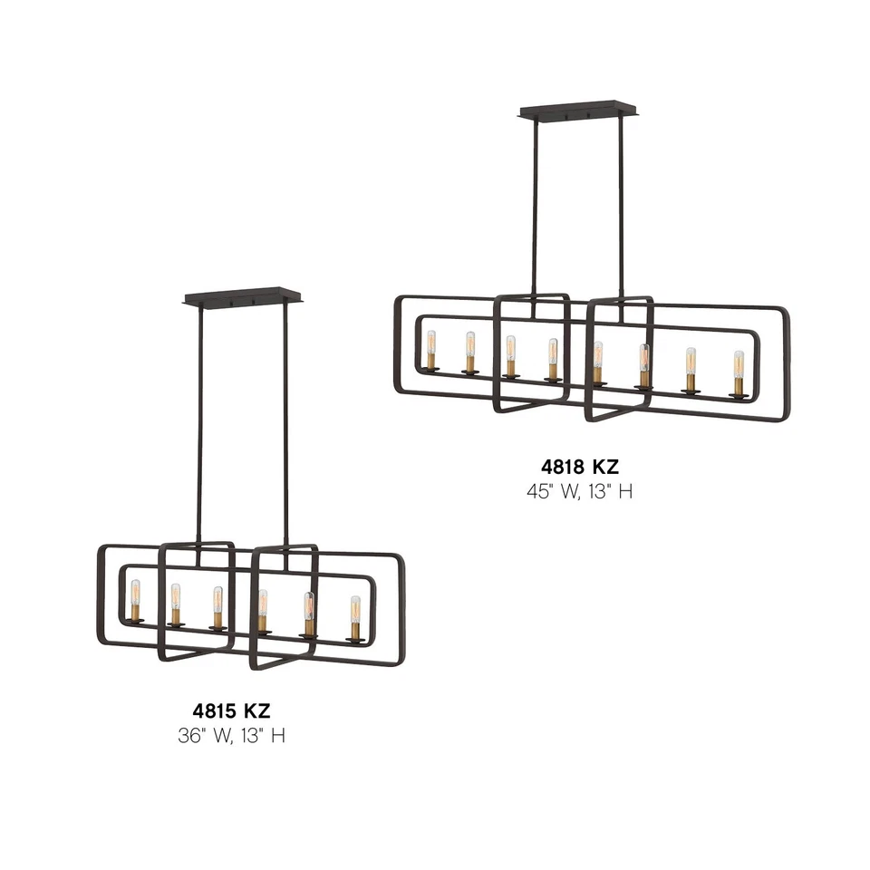 Candelabro Hinkley Lighting 4815KZ bronze 6 luzes da coleção Quentin - Imagem 2 de 4