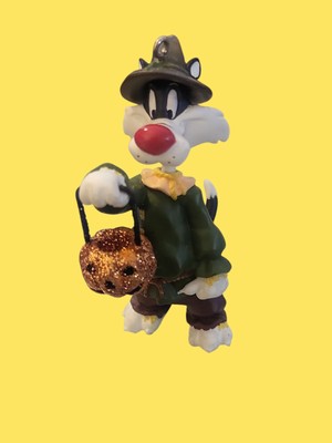  Looney Tunes Sylvester Scarecrow Wizard of Oz Halloween Ornament Figurine  