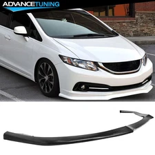 Fits 13-15 Honda Civic Sedan A-Spec Style PU Front Bumper Lip Unpainted Black
