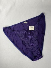 NEW Victoria's Secret Purple VINTAGE Second Skin Satin Lace String Bikini Panty