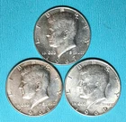 3-Coins Kennedy Half Dollars 1967, 1968D & 1969D  50 Cents Each            #5629