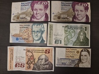 Lot of 6 Ireland Old Banknotes VF