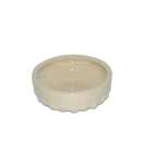 Vintage McCoy 1940's Wave Ivory/ White Shallow Bulb Planter Bowl 7”x 2.5”
