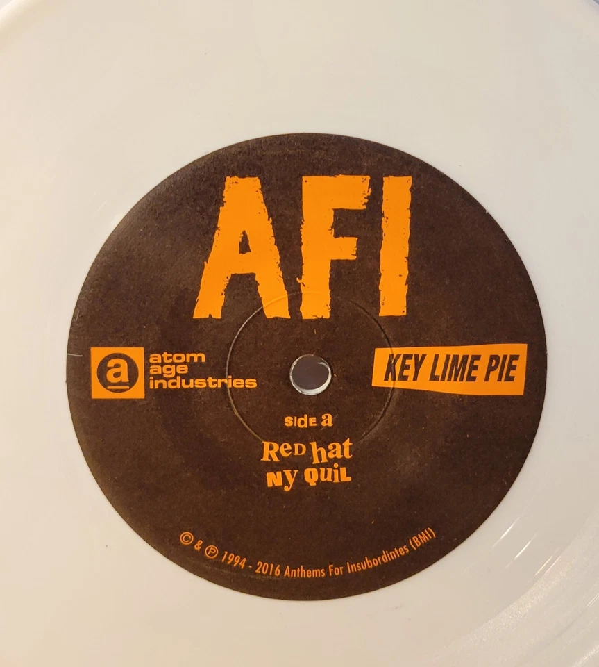 AFI Dork Atom Age Industries Records 2017 White Vinyl Limited Pressing Punk 7" Foto 4 de 4