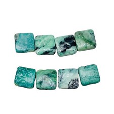 Beads of Mojito Mint Green Turquoise Square Coin Beads  12x12x4.5mm  8 Beads 