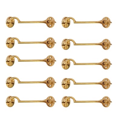 Kabinenhaken und Öse Messing poliert 4'' 100 mm 10er Pack