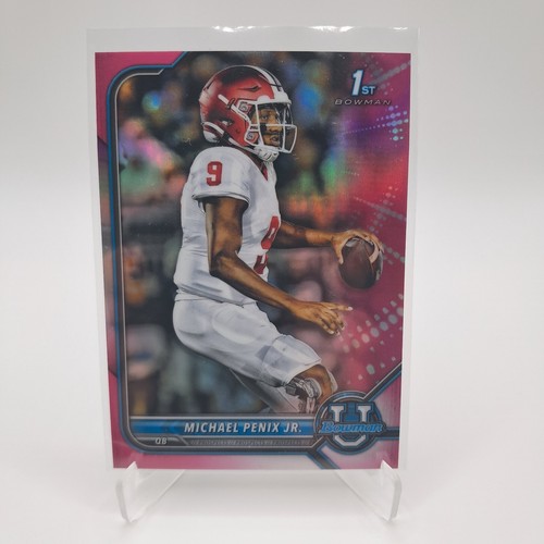 MICHAEL PENIX Jr. 2021 Bowman University Chrome #41 PINK Refractor 1st Bowman U