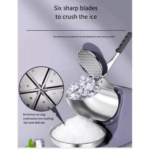220V 6 blades Electric Crusher Ice Maker Snow Cone Maker Shaver Machine Easy Use - Picture 8 of 18