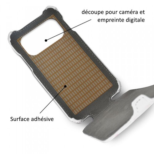 Etui points de vente à Clapet pour Smartphone SFR Startrail 8 Couleur Blanc (Ref.9-A)