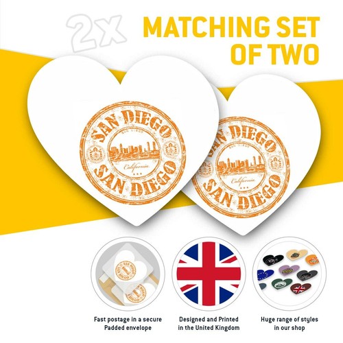 2 x Heart Stickers 15 cm - San Diego USA California #5965 - Bild 2 von 8