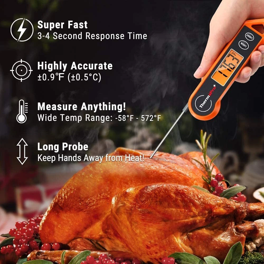 Meat Thermometer for Cooking, Waterproof Kitchen Cooking Food Instant Read