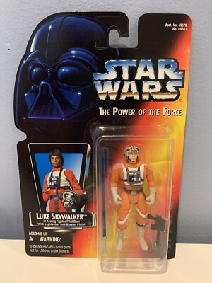 Star Wars Power of the Force POTF2 Orange Red Card Luke Skywalker X-Wing Pilot