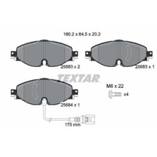 Bremsbelagsatz, Scheibenbremse TEXTAR 2568301 Q+ für AUDI SEAT SKODA VW VW (FAW)
