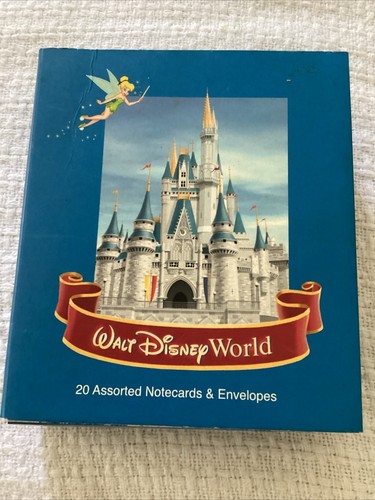 19 WALT DISNEY WORLD NOTECARDS 4 Designs CINDERELLA'S CASTLE No Envelopes