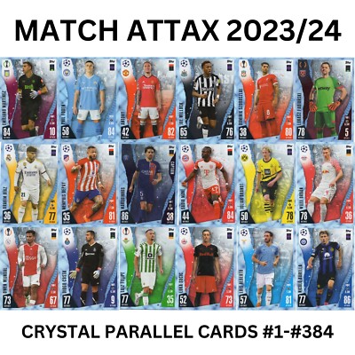 MATCH ATTAX 2024 23/24 CHAMPIONS LEAGUE CRYSTAL PARALLEL KARTEN - WÄHLEN SIE IHRE KARTE