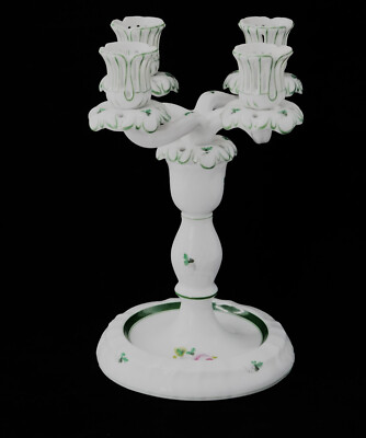 Herend Vienna Rose VRH Hand-painted China Four Light Candle Holder #7915