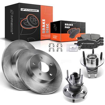 A-Premium Rear Disc Rotor &Pads+Wheel Hub for Chevry Malibu 04-12 Pontiac Saturn