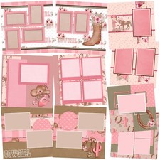 LITTLE COWGIRL - Scrapbook Layout Set