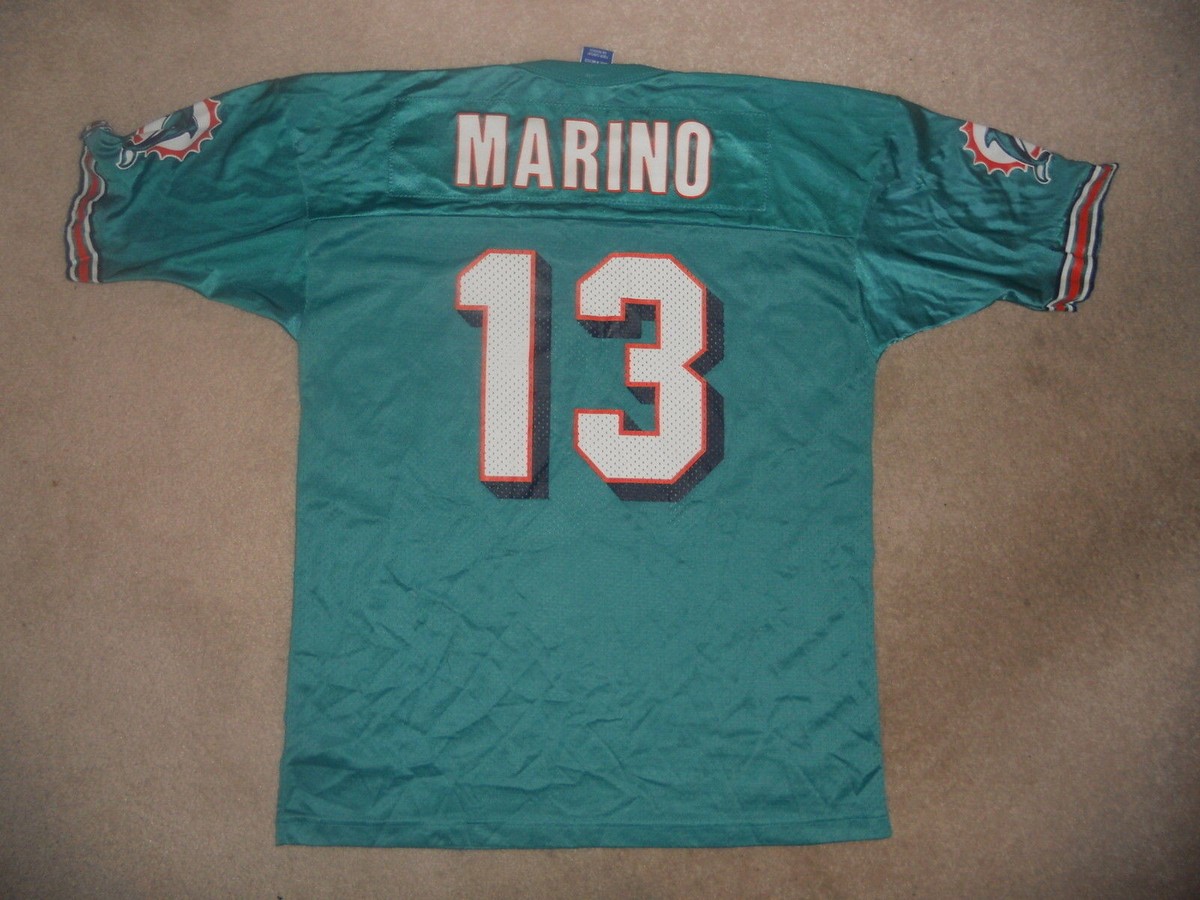 MIAMI DOLPHINS NFL FOOTBALL JERSEY DAN MARINO #13 CHAMPION 44 hof