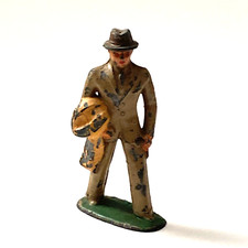 Vintage Barclay Lead Toy Figure 611 Business Man In Tan Suit Train Layout