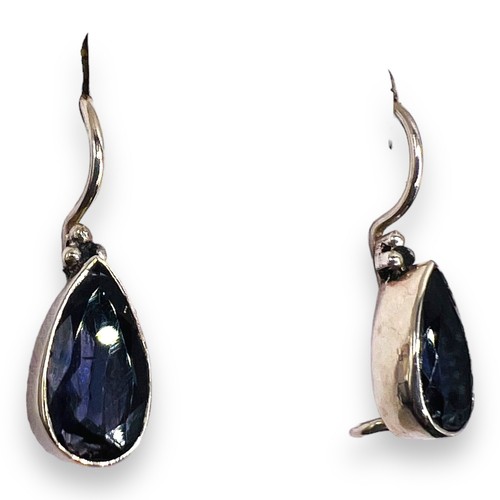 Iolite Pear Hook Earrings Sterling Silver 925 LA3488 - Picture 10 of 13