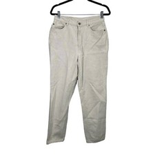 VTG Lauren Jeans Co Ralph Lauren Women's Cream Straight Leg Linen Blend Pants 10