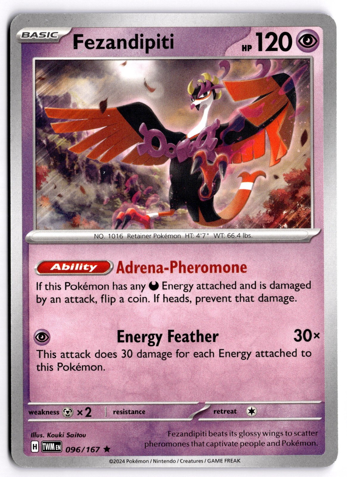 Pokemon TCG Fezandipiti 096/167 Deck Exclusives Non-Holo Rare