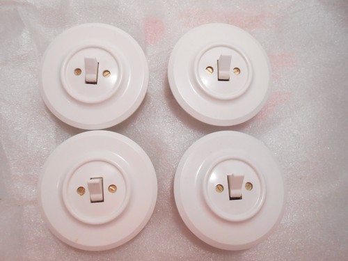 Wechselschalter Bakelit Lichtschalter Kippschalter Schalter weiß rund Steckdose - Bild 8 von 10