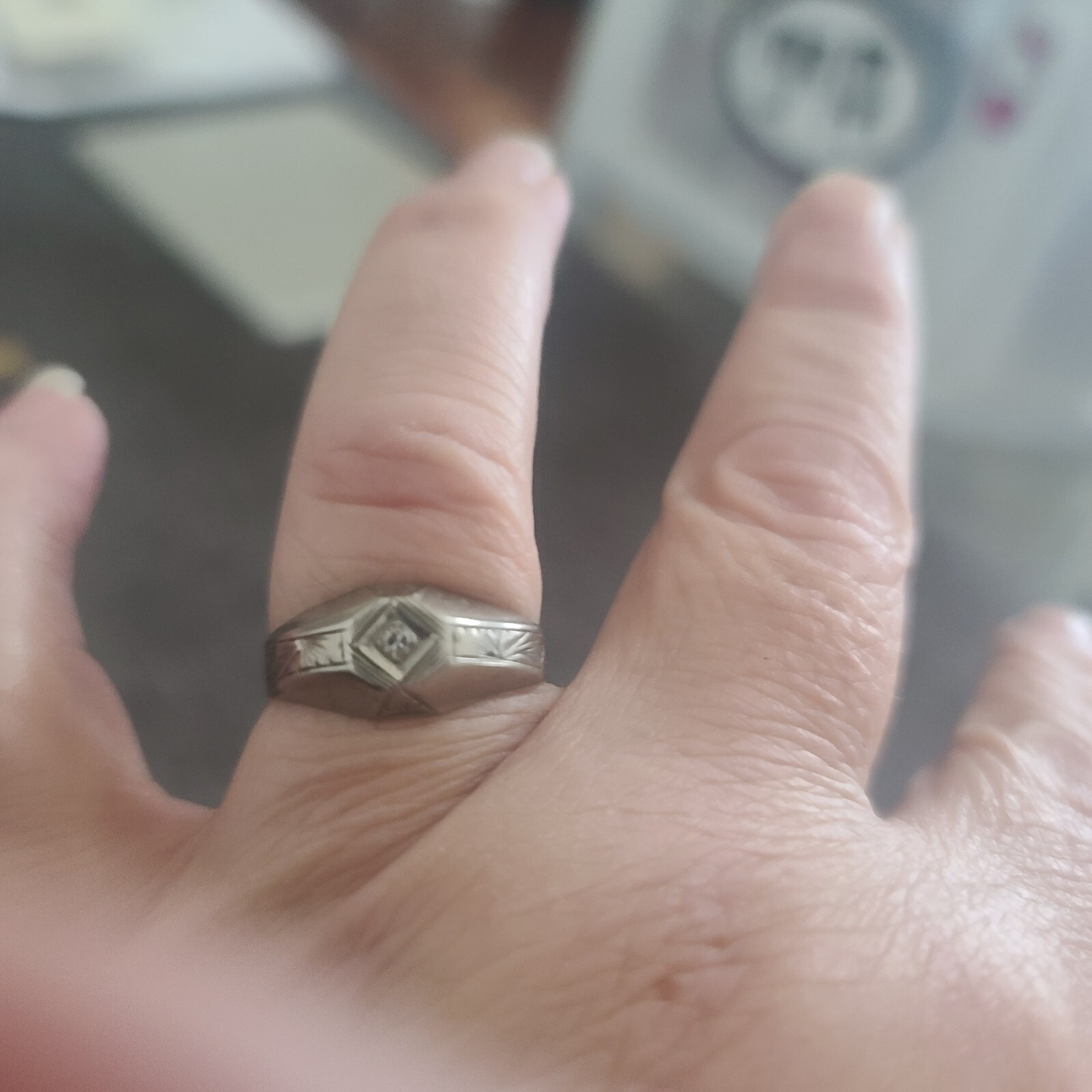 Vintage Mens Diamond Ring eBay