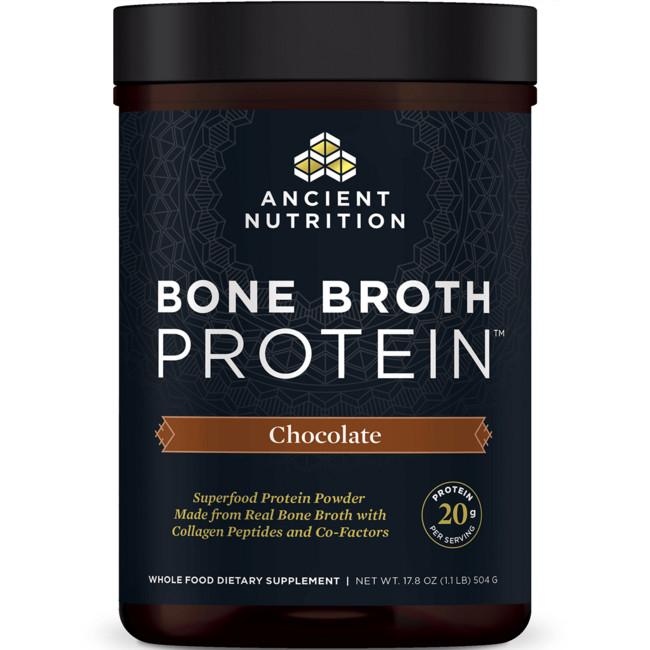 Протеиново-шоколадный костный бульон Ancient Nutrition, 20 г белка, 17,8 унций