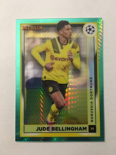 2022-23 Chrome Merlin UEFA Jude Bellingham #29 Aqua Prism Refractor