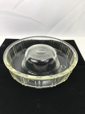 Vintage QUEEN-ANNE GLASBAKE Bundt Cake Pan Jello Mold Clear Glass 9''