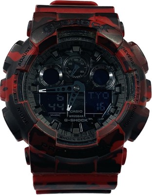 Casio G-Shock GA-100CM-4AJF Red Quartz Digital Watch 56mm A13 | eBay