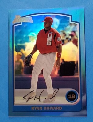 Ryan Howard Rookie Ryan Howard 2013 Bowman Chrome Blue Sapphire Refractor Rookie Reprint # ...