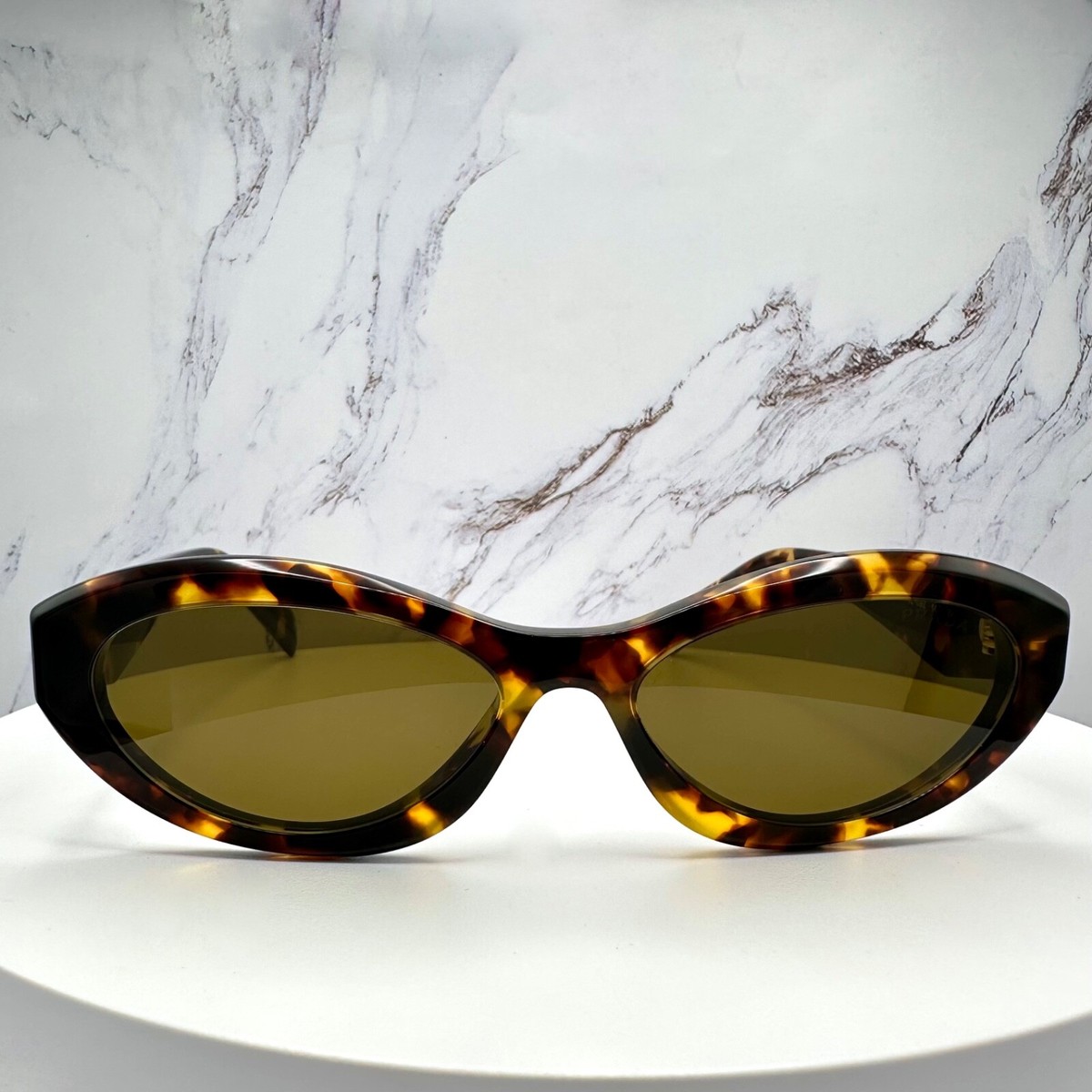 New PRADA Sunglasses 55-16-145mm Symbole Logo Brown Tortoise