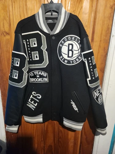 Nba Brooklyn New York Nets Letterman Luxury Athletic Collection Jacket Size... - product listing photo