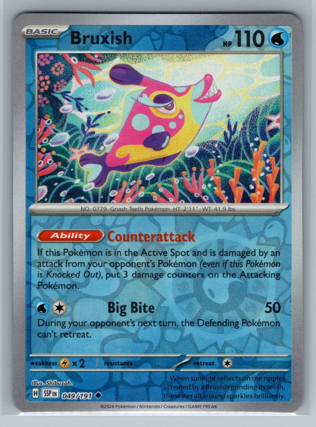 Pokemon Bruxish 049/191 Reverse Holo Surging Sparks